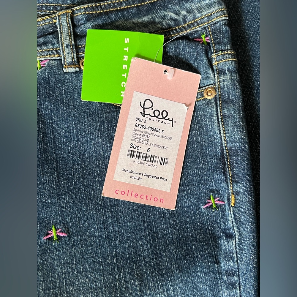 NWT Vintage Lilly Pulitzer Embroidered Jeans